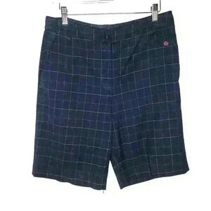 EP pro women's navy blue plaid golf shorts size 10